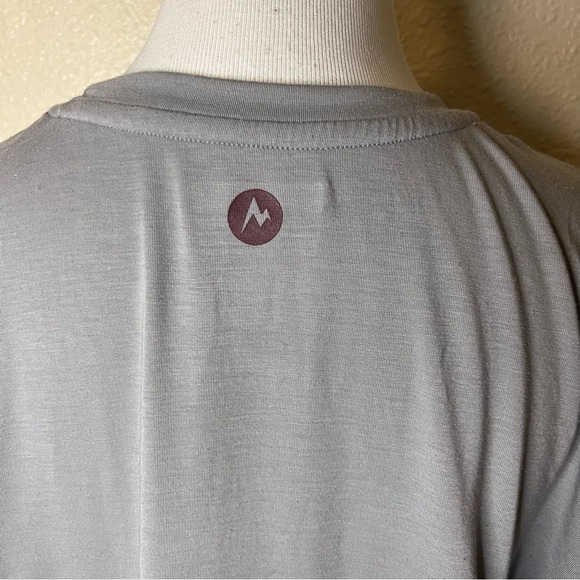 Marmot Men’s Crewneck Colorblock and Striped Short Sleeve Tee T-Shirt Grey - Picture 4 of 9